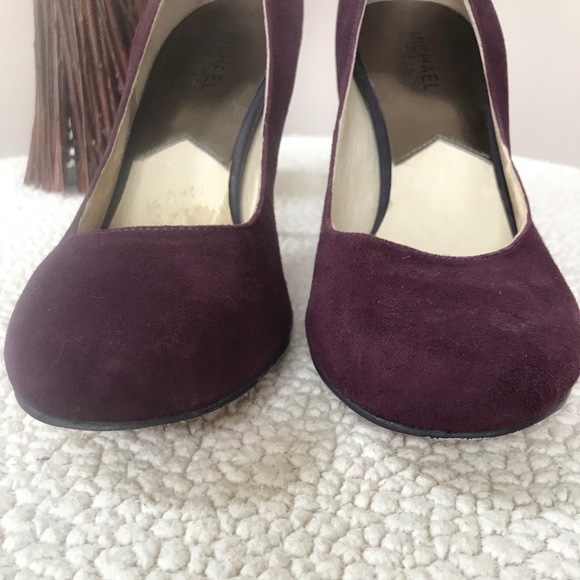 Purple Suede MICHAEL KORS Pressley Pumps Size 8 - Picture 4 of 6